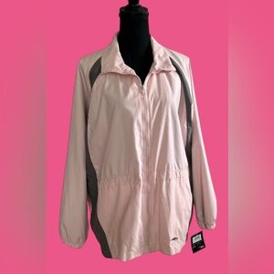 🩶 NWT! AVIA ADJUSTABLE JACKET! PRETTY PALE PINK & GRAY! LINED!